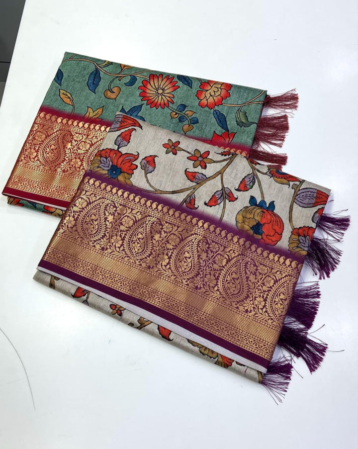 The Romantic Cloud Tussar Silk Saree