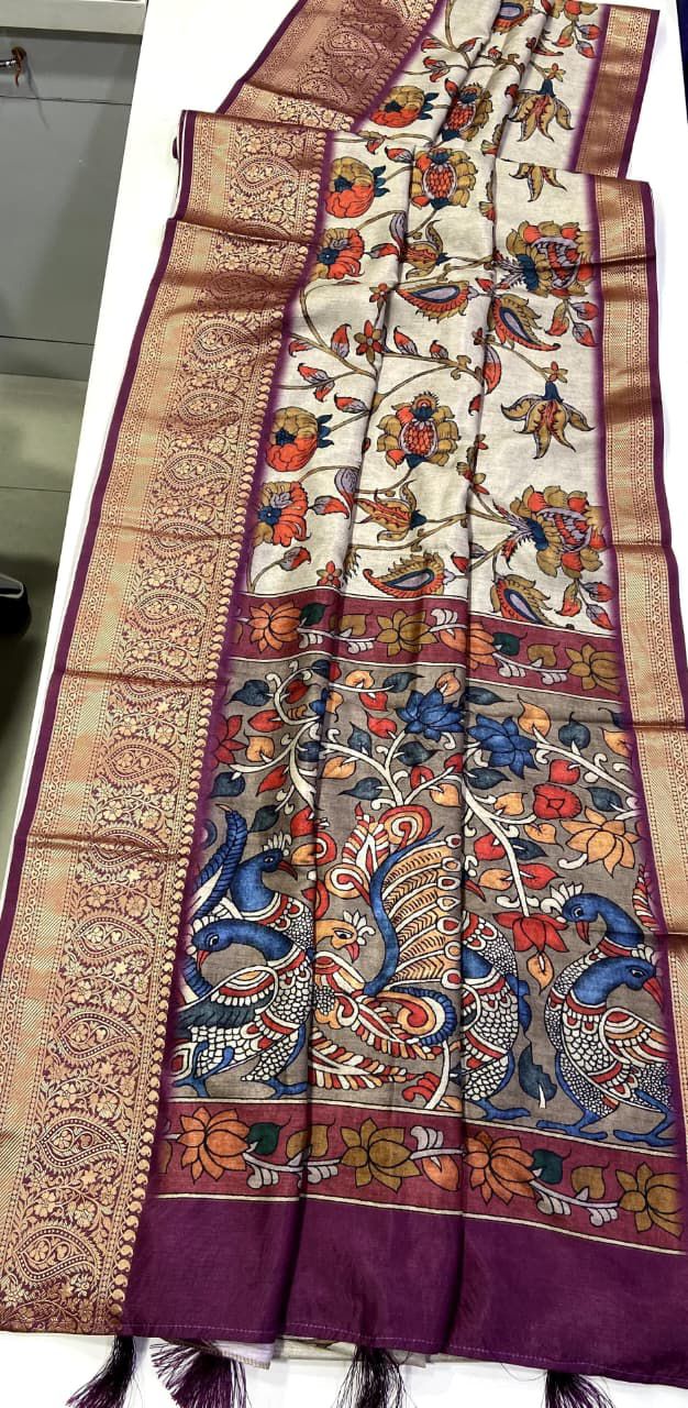 The Romantic Cloud Tussar Silk Saree