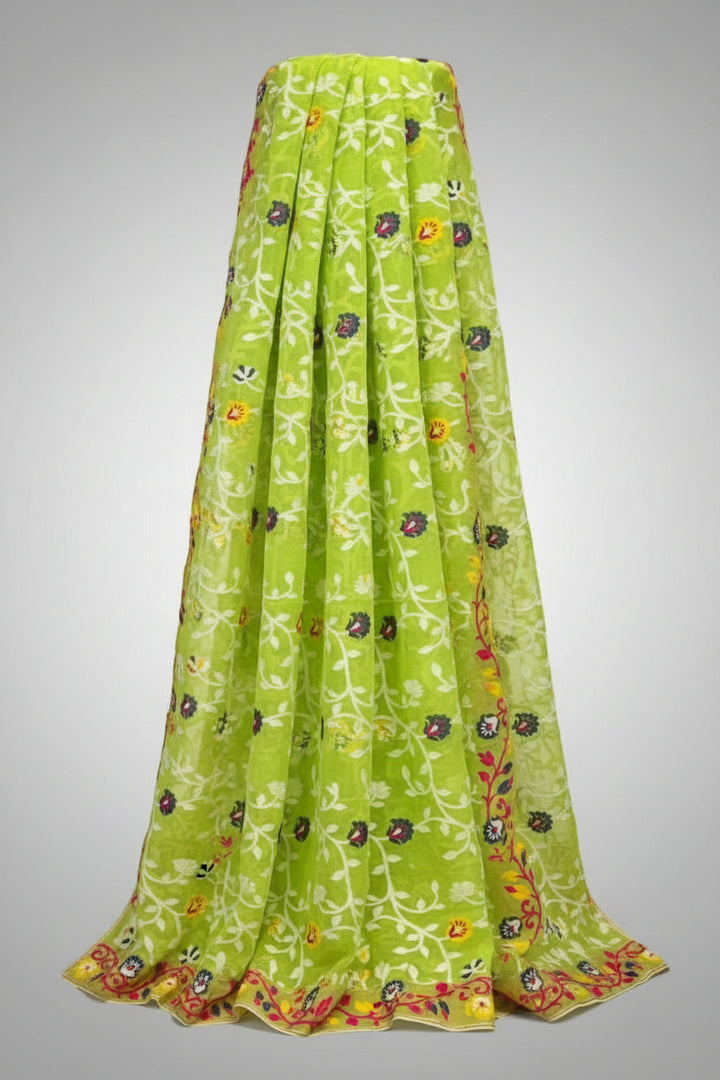 Neel Megh Dhakai Jamdani Saree