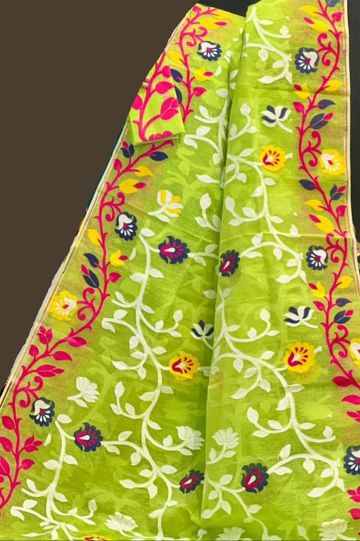 Neel Megh Dhakai Jamdani Saree