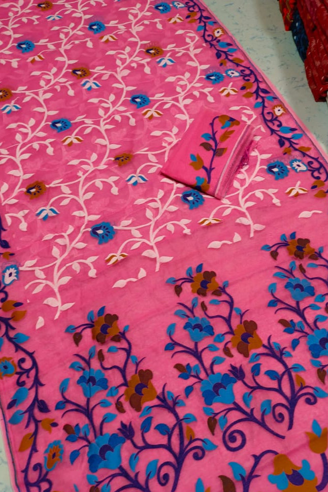 Neel Megh Dhakai Jamdani Saree