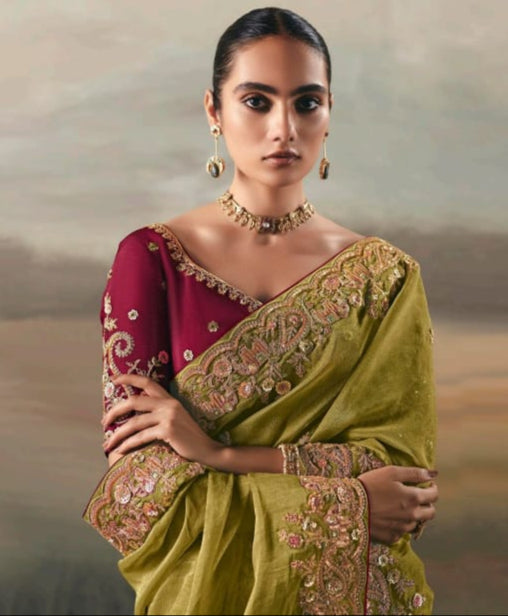Fairytale in Raindrops Fancy Tissue Silk Saree