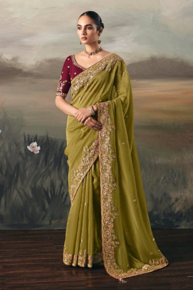 Fairytale in Raindrops Fancy Tissue Silk Saree