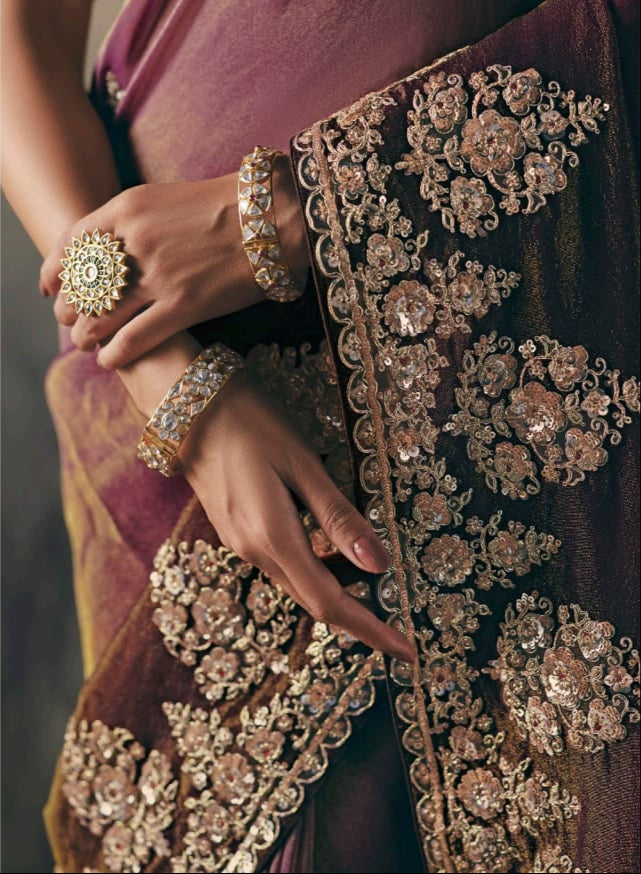 Fairytale in Raindrops Fancy Tissue Silk Saree