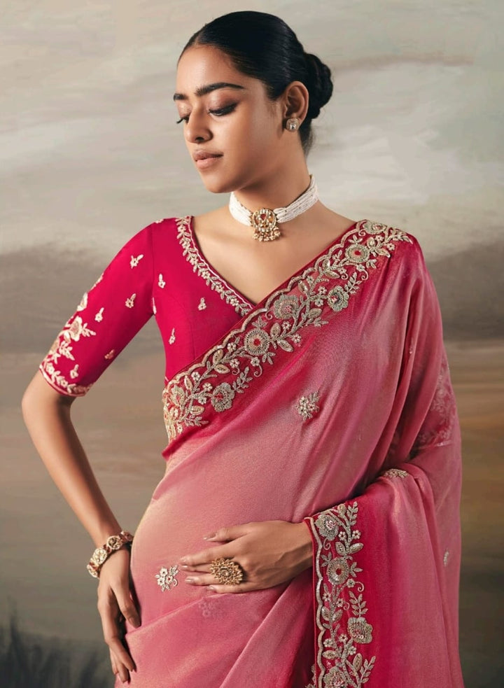 Fairytale in Raindrops Fancy Tissue Silk Saree
