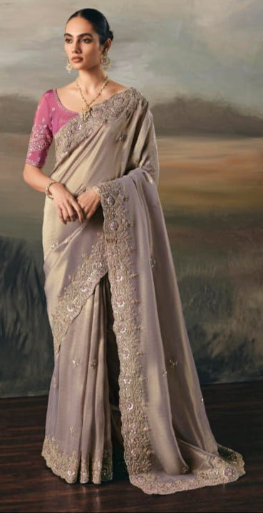 Fairytale in Raindrops Fancy Tissue Silk Saree