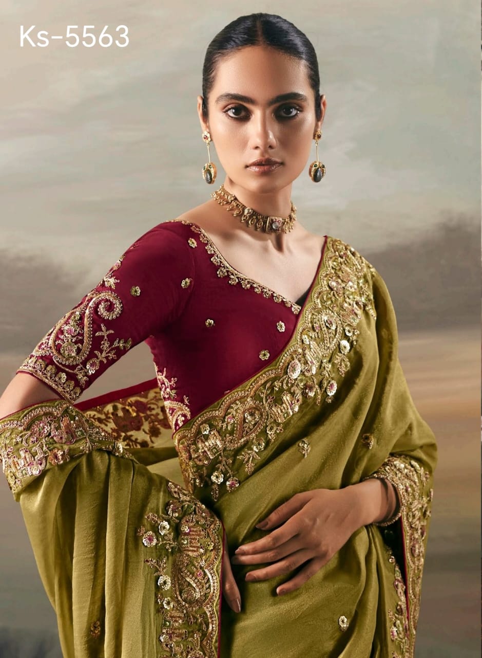 Fairytale in Raindrops Fancy Tissue Silk Saree