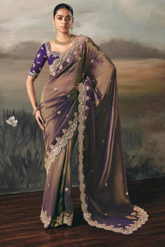 Fairytale in Raindrops Fancy Tissue Silk Saree