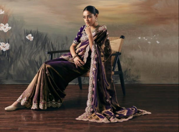 Fairytale in Raindrops Fancy Tissue Silk Saree