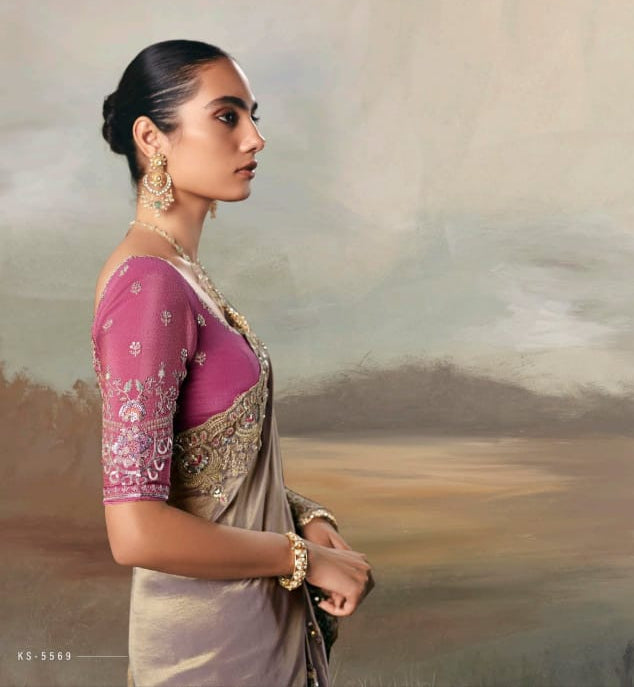 Fairytale in Raindrops Fancy Tissue Silk Saree
