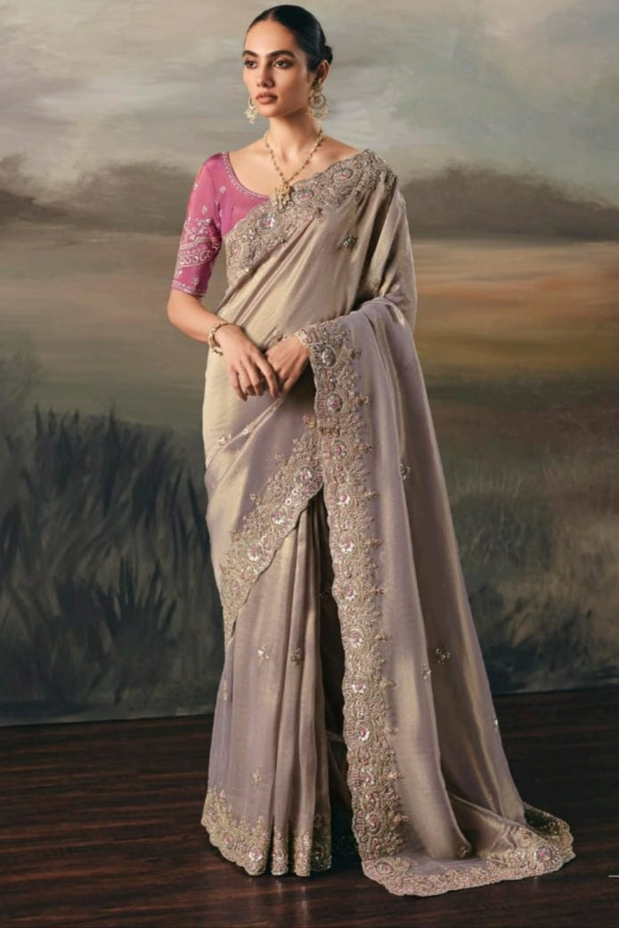 Fairytale in Raindrops Fancy Tissue Silk Saree