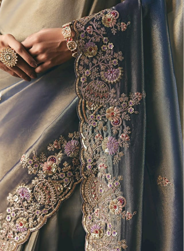 Fairytale in Raindrops Fancy Tissue Silk Saree