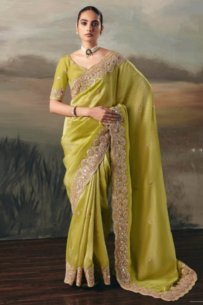 Fairytale in Raindrops Fancy Tissue Silk Saree