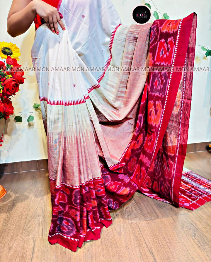 Ikatara - Dhonekhali Cotton Handloom Saree(Nabami)