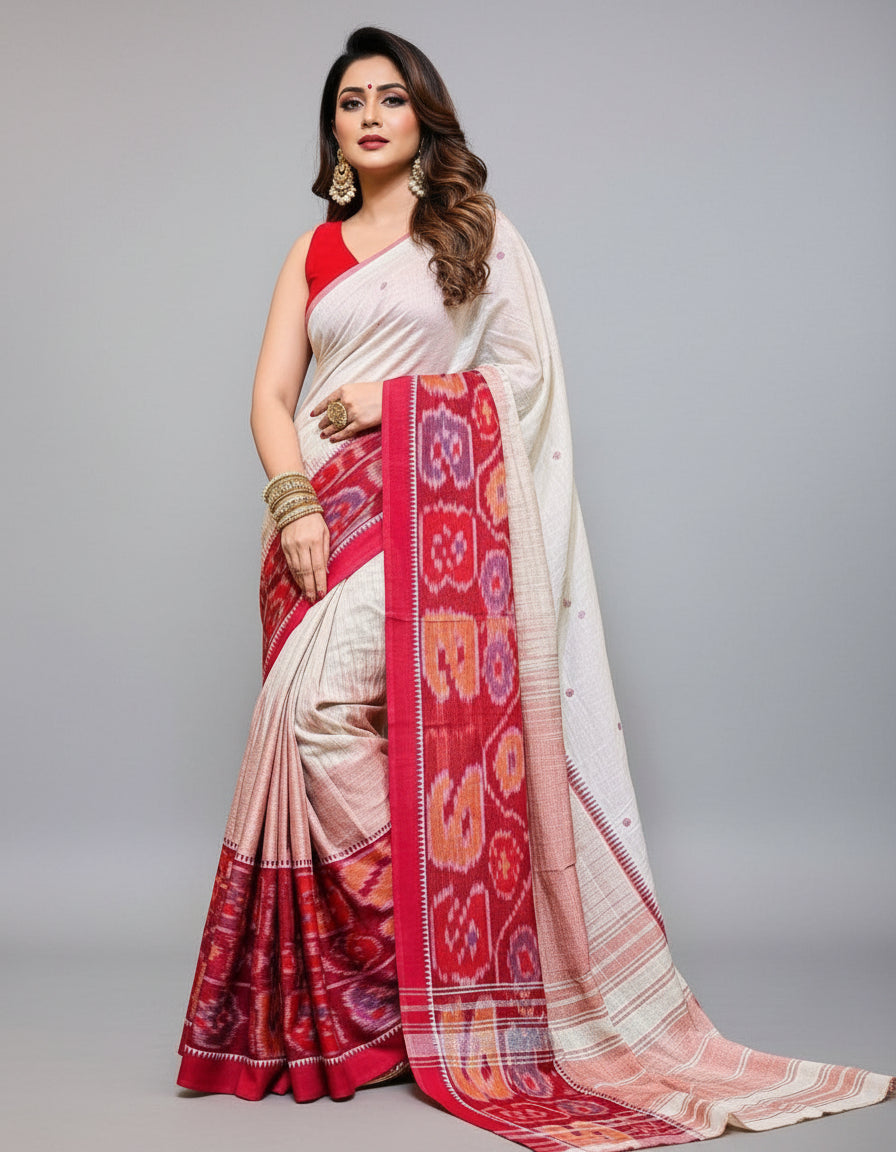 Ikatara - Dhonekhali Cotton Handloom Saree(Nabami)