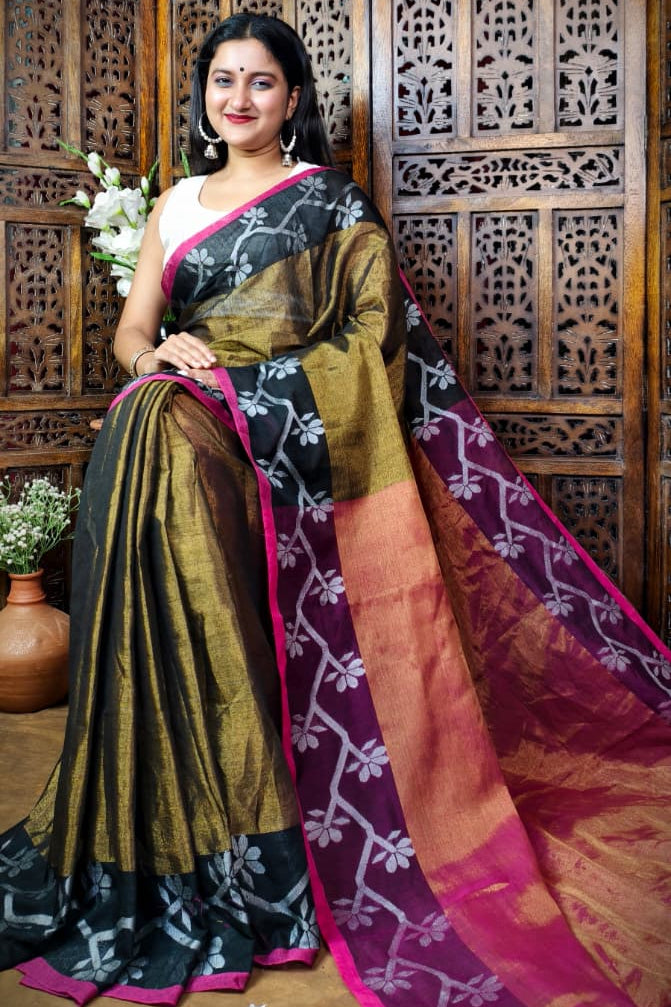 Alokrekha Tissue Cotton Jamdani Saree