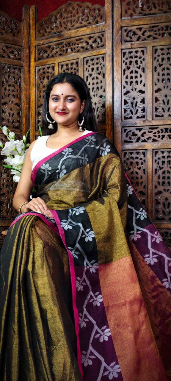 Alokrekha Tissue Cotton Jamdani Saree