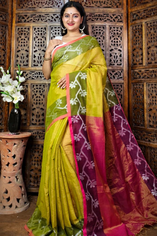 Alokrekha Tissue Cotton Jamdani Saree