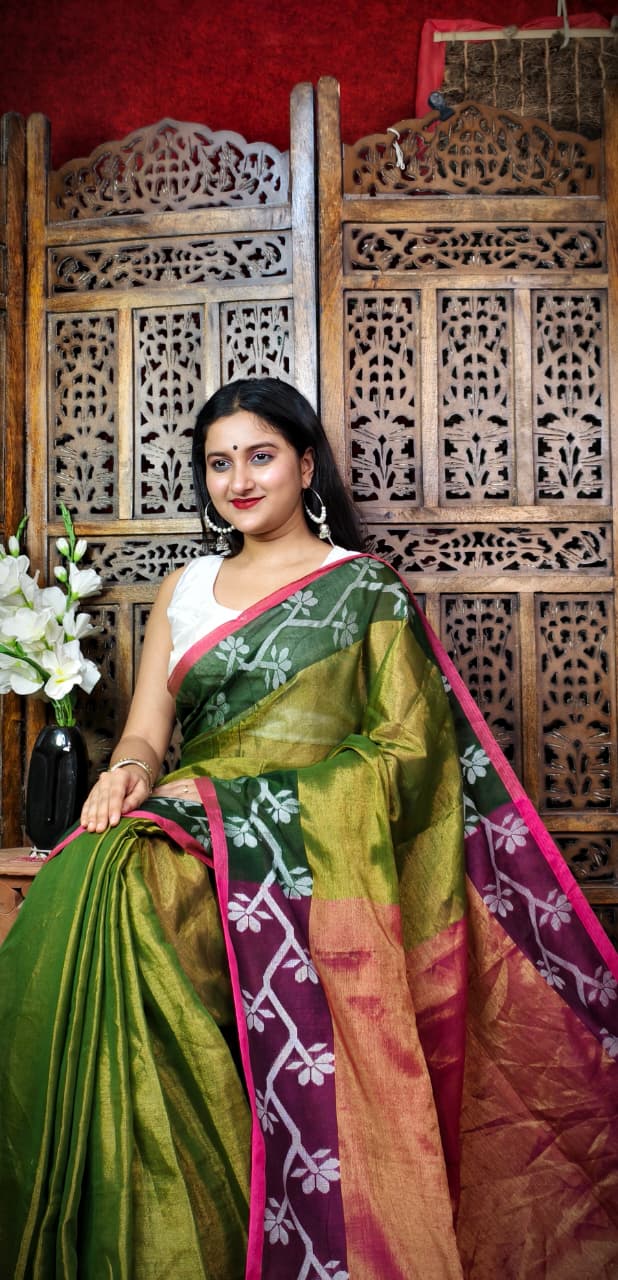 Alokrekha Tissue Cotton Jamdani Saree