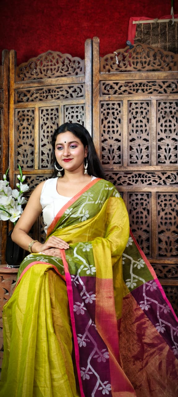 Alokrekha Tissue Cotton Jamdani Saree