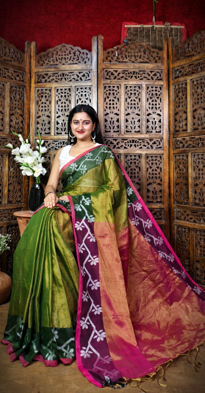 Alokrekha Tissue Cotton Jamdani Saree