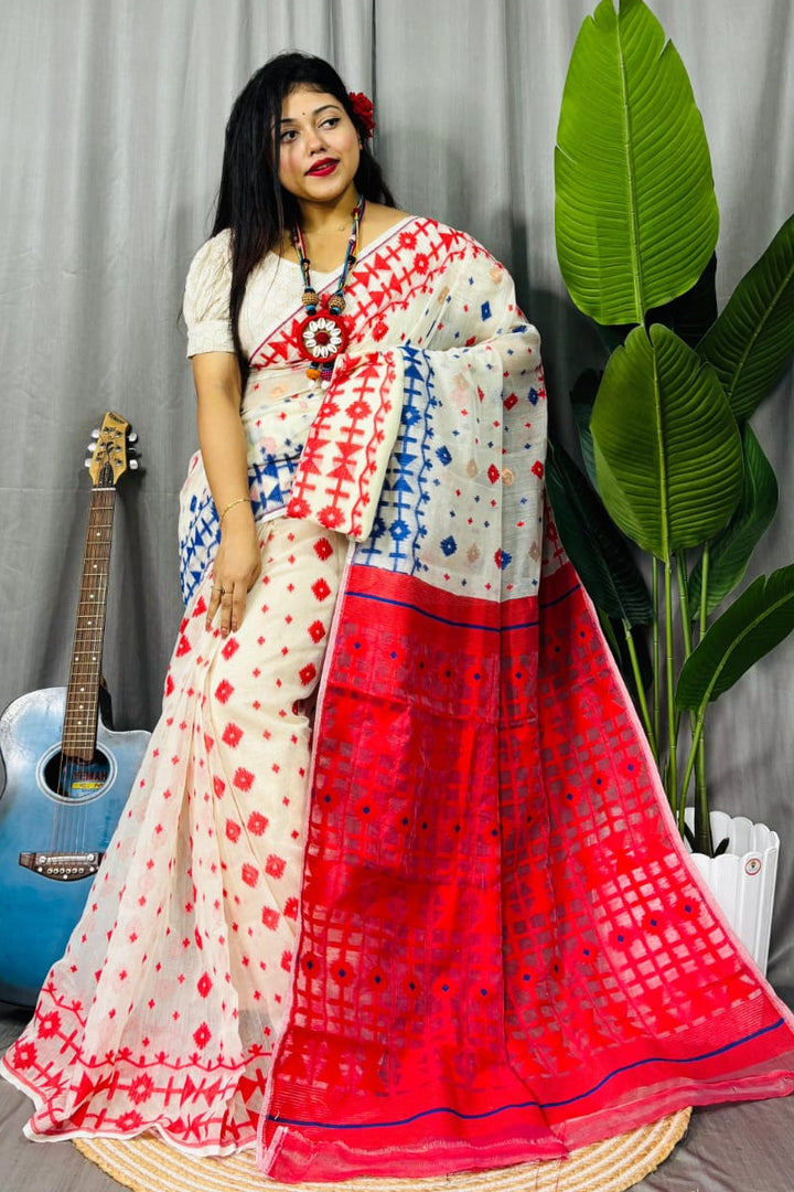 Ganga Jamuna Special Dhakai Jamdani Saree