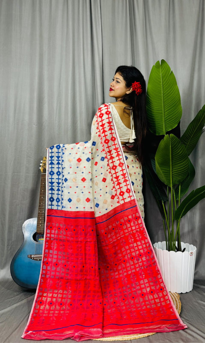 Ganga Jamuna Special Dhakai Jamdani Saree
