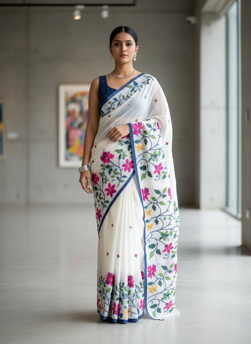 Roop Sundori Cotton Silk Jamdani Saree