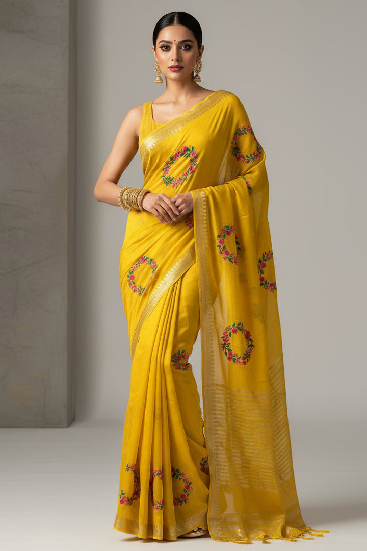 Royal Ink Georgette Silk Saree