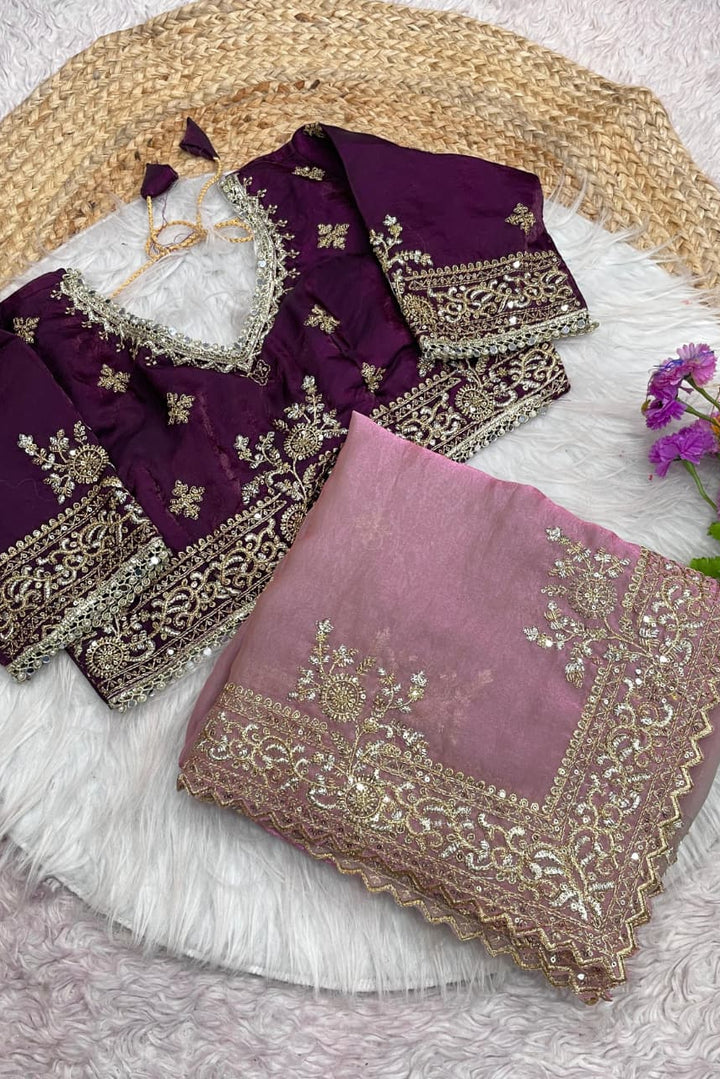 Sweet Serenity Fancy Satin Silk Saree