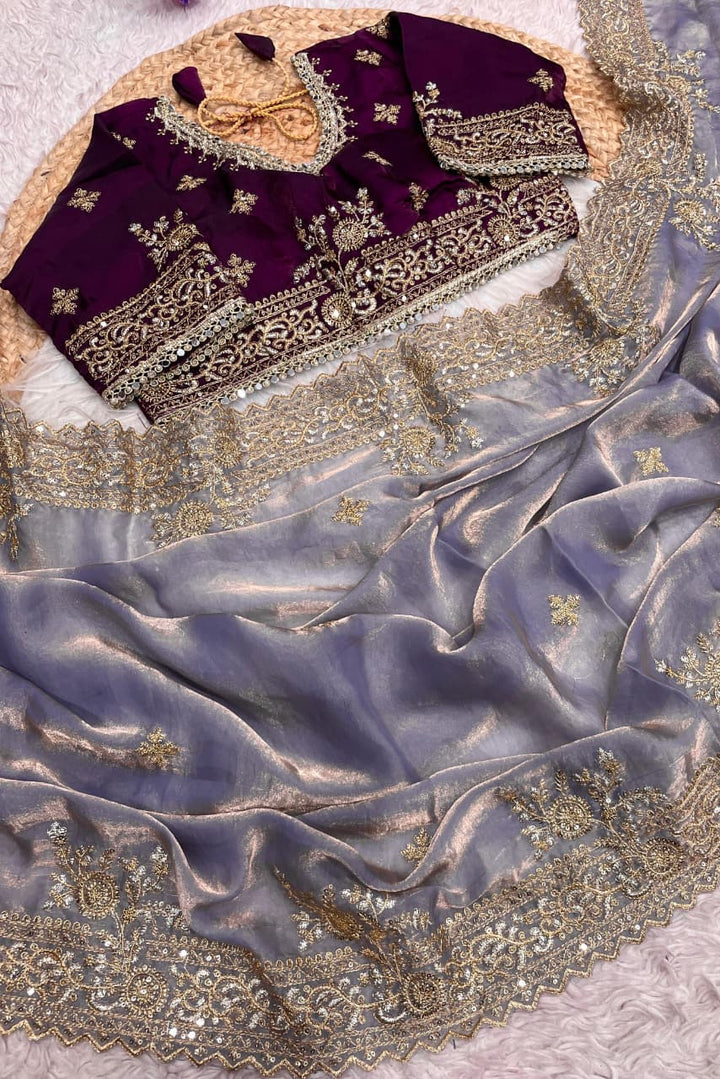 Sweet Serenity Fancy Satin Silk Saree