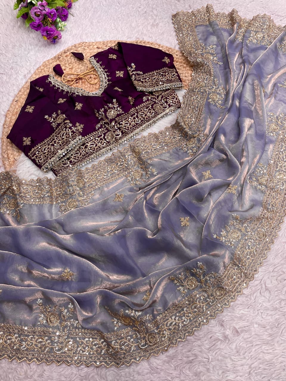 Sweet Serenity Fancy Satin Silk Saree