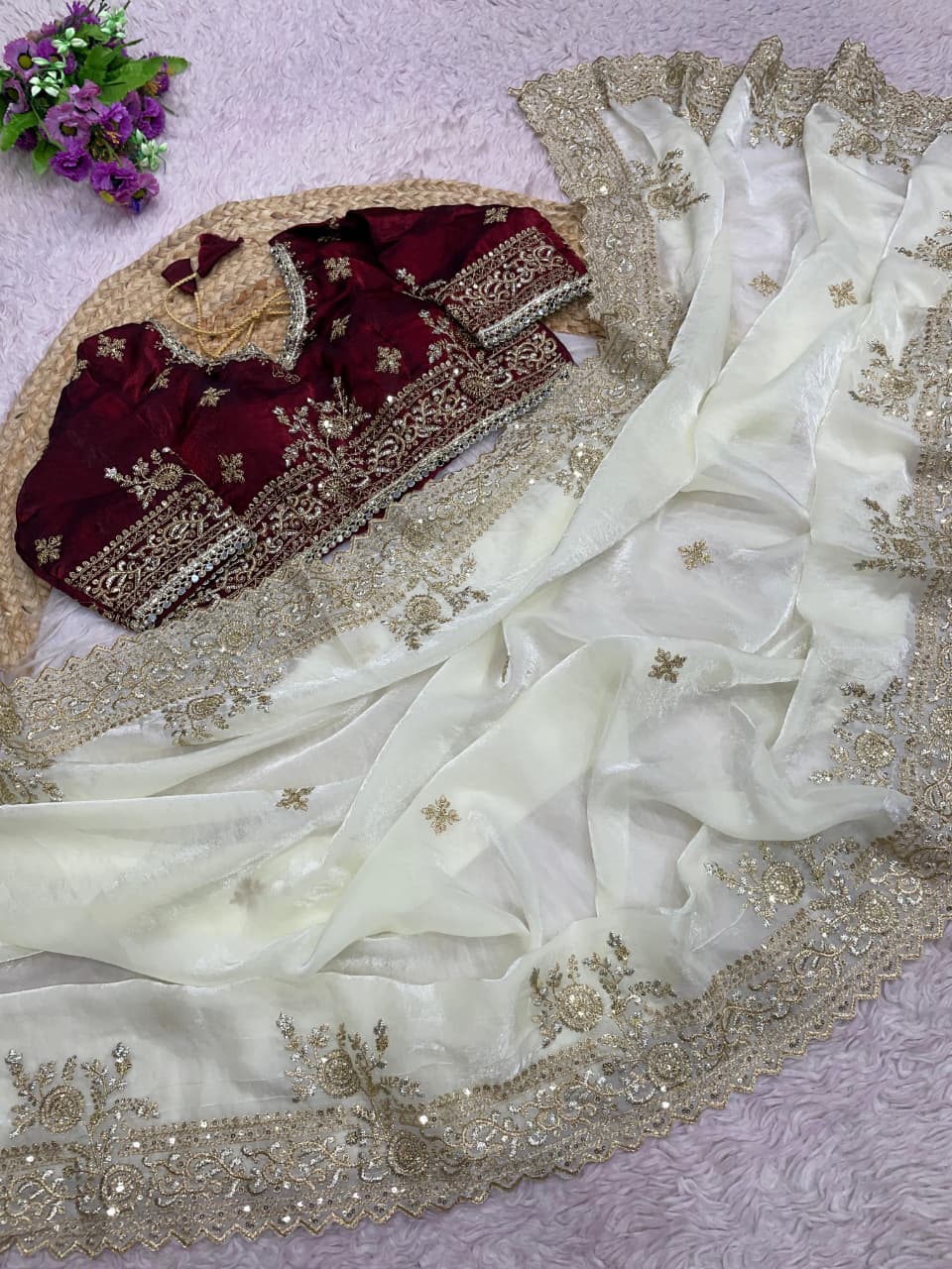 Sweet Serenity Fancy Satin Silk Saree