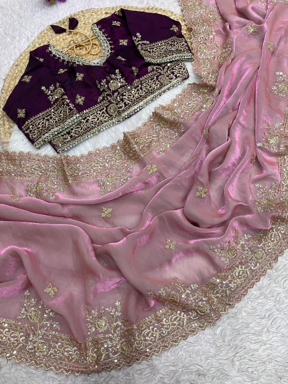 Sweet Serenity Fancy Satin Silk Saree