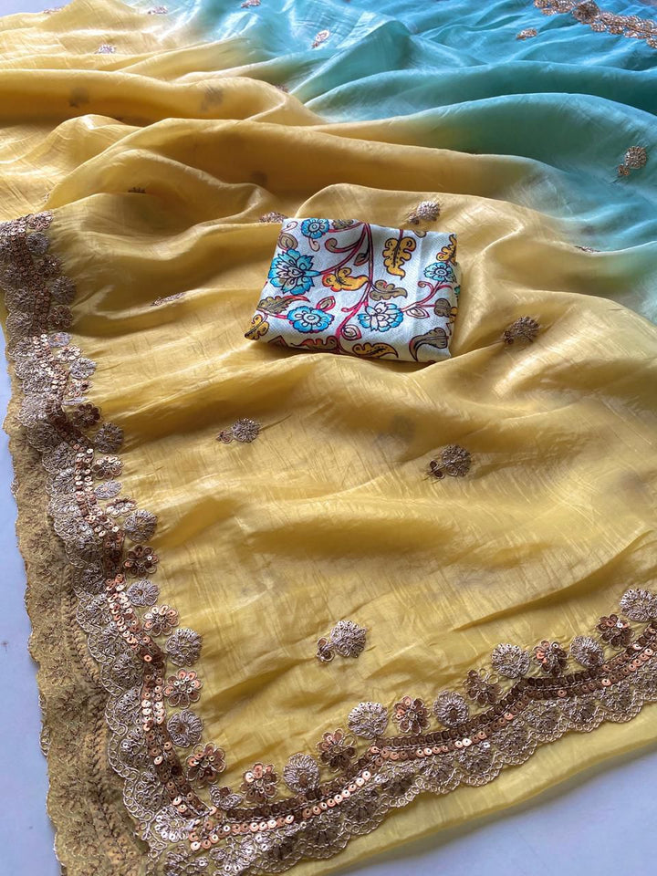 Golden Chronicle Crush Silk Saree