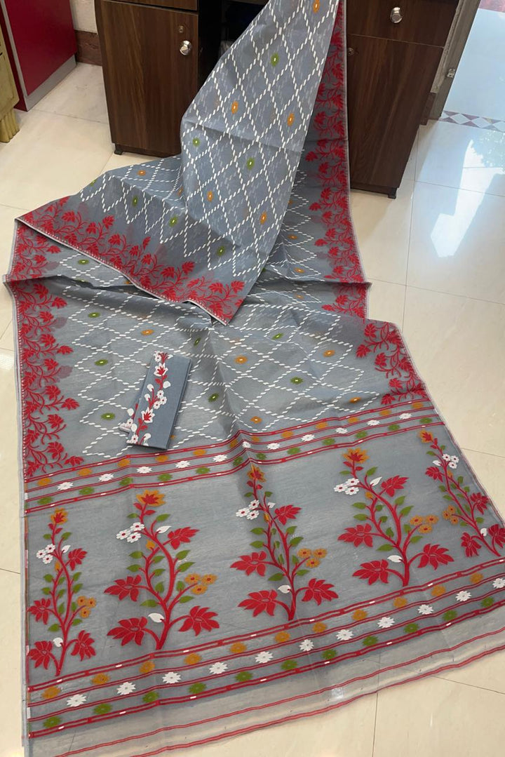 Kusumdola Dhakai Jamdani Saree