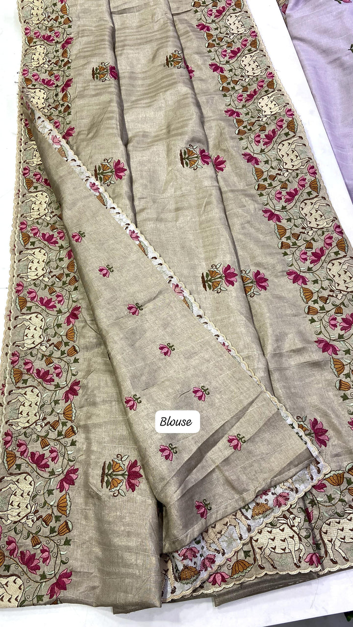 Moi Belle Tussar Silk Saree