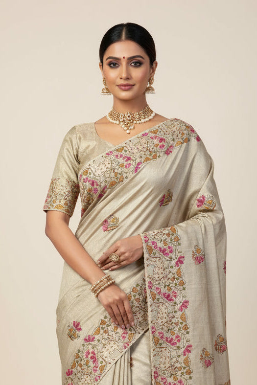 Moi Belle Tussar Silk Saree