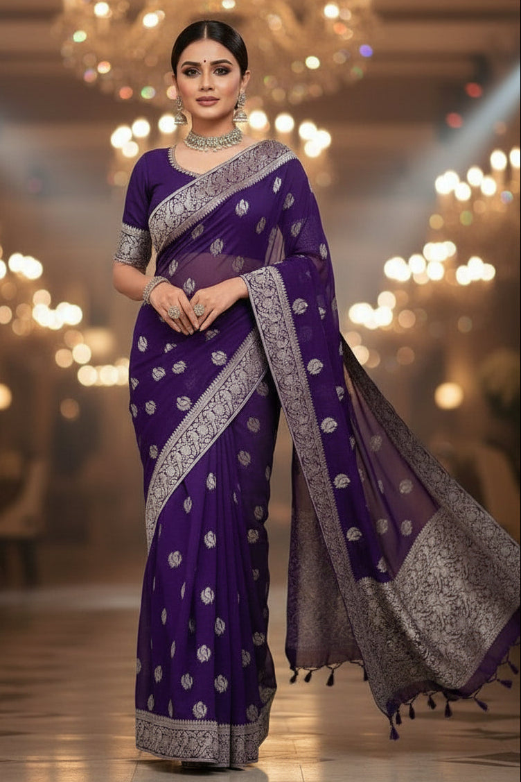 Elite Ensemble Crepe Georgette Silk Saree