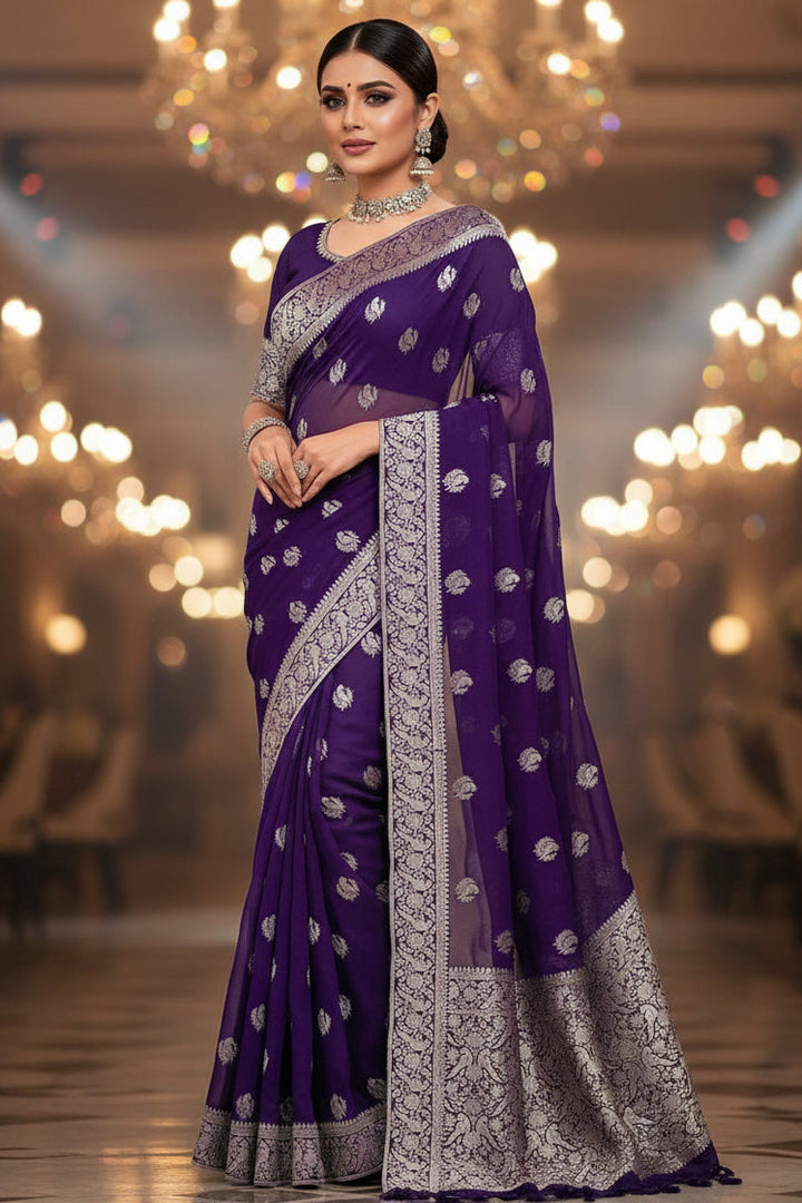 Elite Ensemble Crepe Georgette Silk Saree