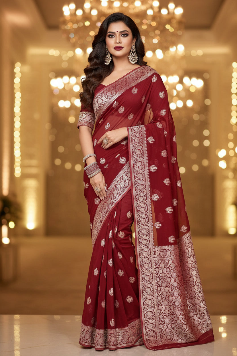 Elite Ensemble Crepe Georgette Silk Saree