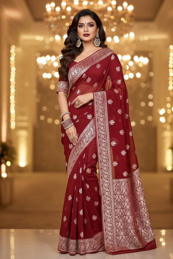 Elite Ensemble Crepe Georgette Silk Saree