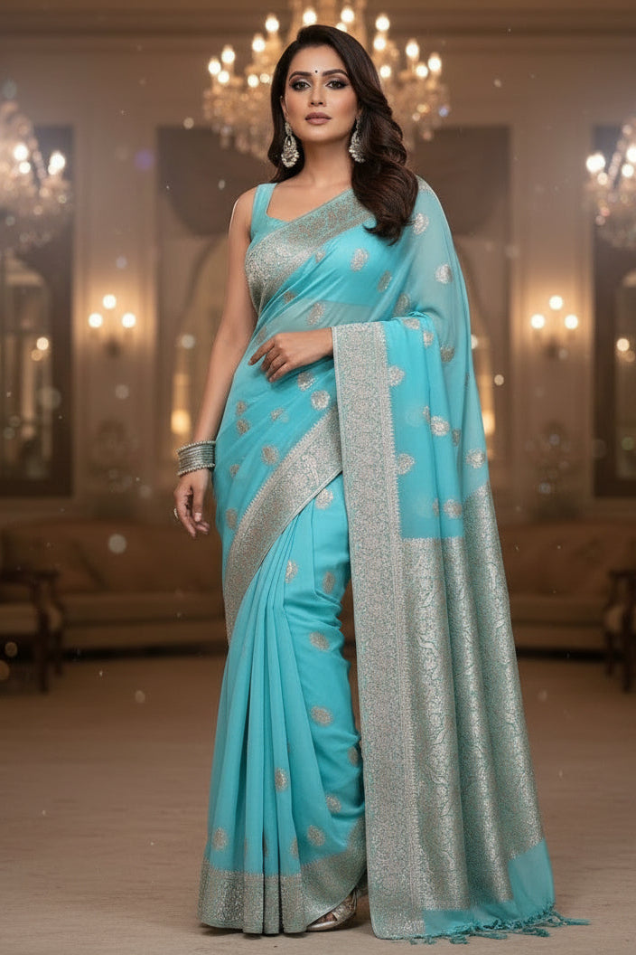Elite Ensemble Crepe Georgette Silk Saree