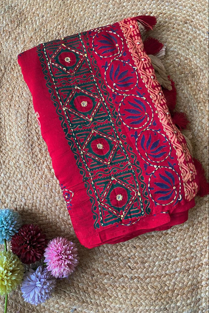 Iris Illusion Chanderi Cotton Saree