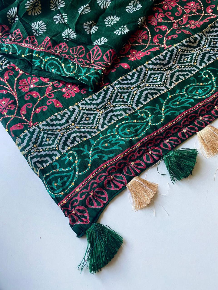 Iris Illusion Chanderi Cotton Saree