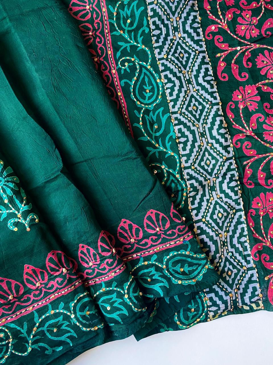 Iris Illusion Chanderi Cotton Saree