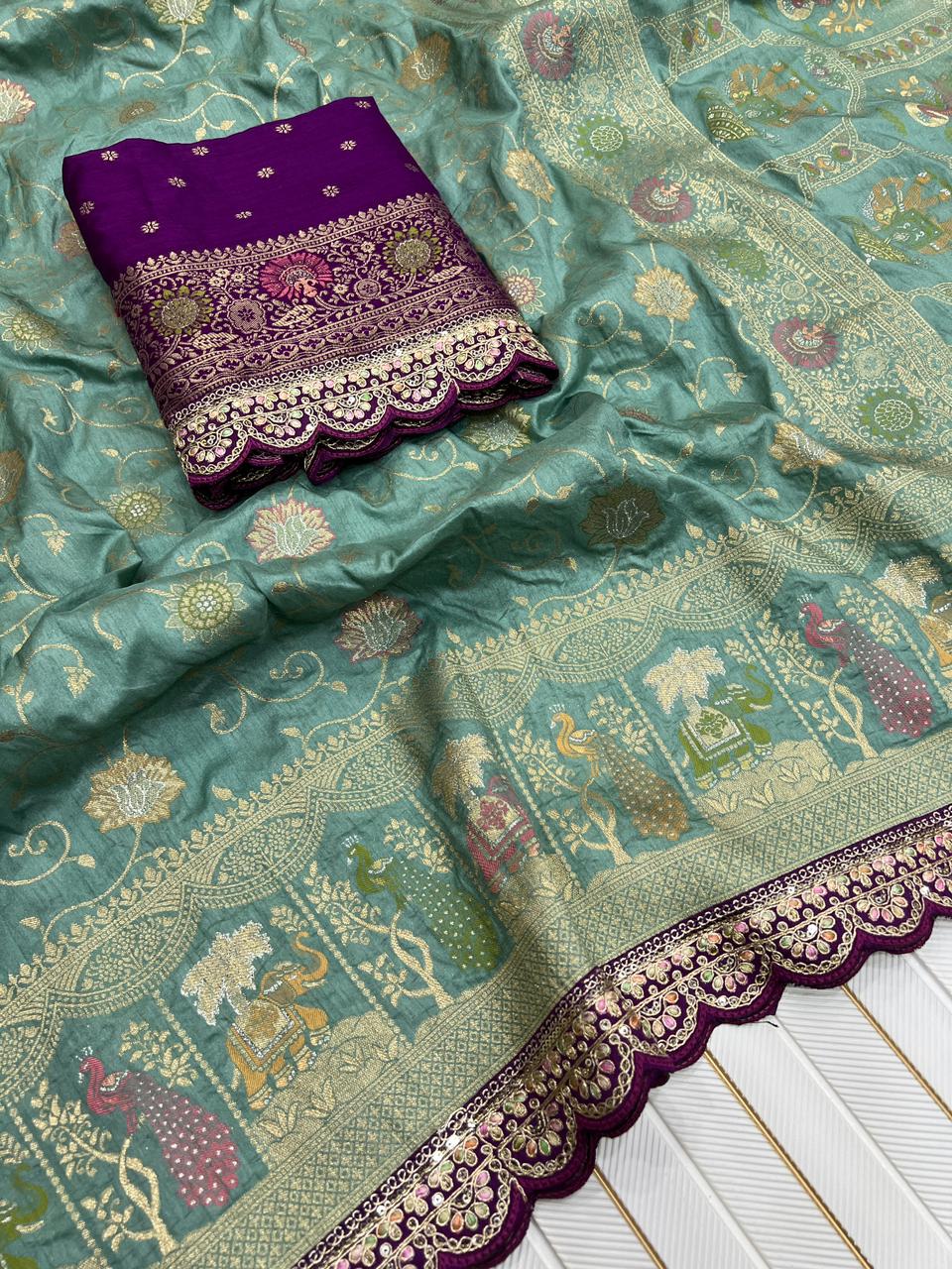 Rosetta Radiance Dola Silk Saree