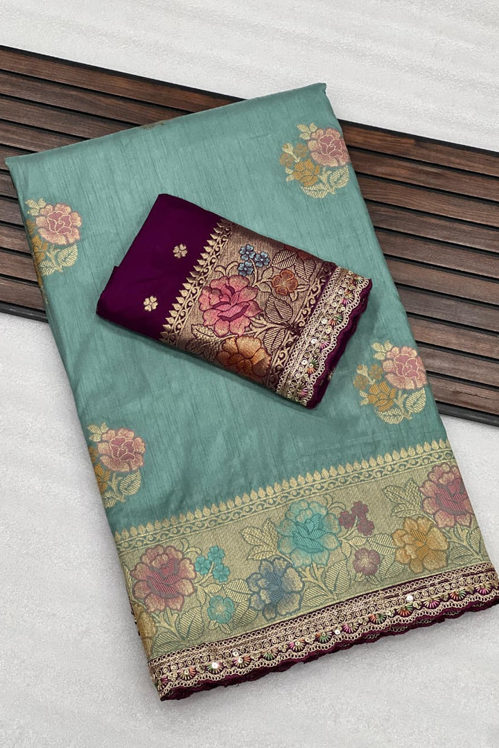 Whispering Willows  Banarasi Dola Silk Saree