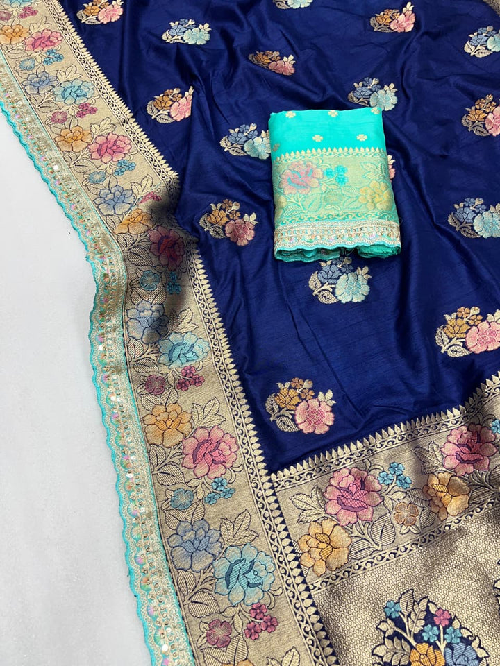 Whispering Willows  Banarasi Dola Silk Saree