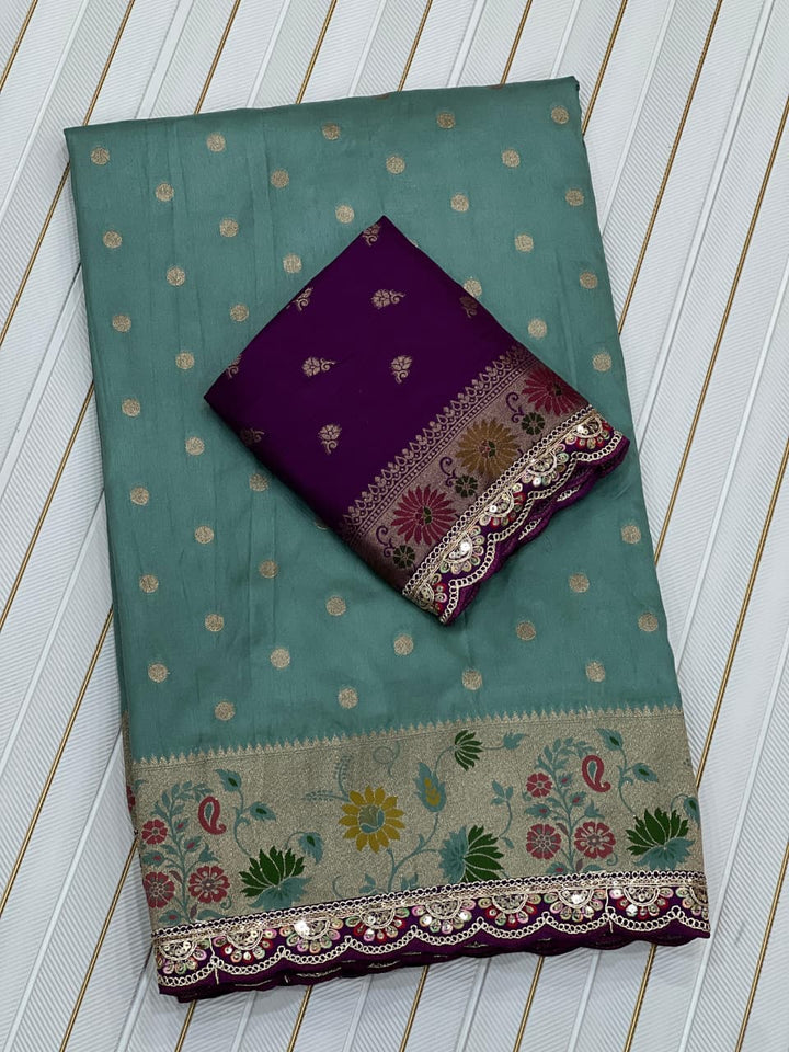 The Night Rose Banarasi Dola Silk Saree